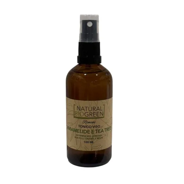 Naturalbiogreen Tonico Spray Viso Amamelide e Tea Tree 100 ml